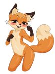  2017 anthro blush canine female fox fur grey_eyes luna_the_fox mammal open_mouth smile solo teeth vk.com 