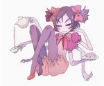  1girl bow doughnut extra_arms extra_eyes high_heels insect_girl muffet ribbon solo spider_girl tea undertale 