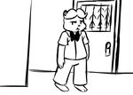  2016 alternate_species anthro barefoot bear black_and_white bow_tie five_nights_at_freddy&#039;s five_nights_at_freddy&#039;s_2 furrification inkyfrog looking_at_viewer male mammal monochrome solo standing toy_freddy_(fnaf) video_games 