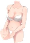  arms_at_sides between_legs bow bow_bra bra breasts cleavage collarbone cropped_torso hand_between_legs highres medium_breasts murabito_c navel original panties simple_background sketch solo thighs underwear underwear_only white_background white_bra white_panties 