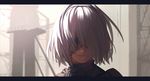  aconitea black_hairband blindfold close-up covered_eyes day face facing_viewer hairband highres light_smile lips mole mole_under_mouth nier_(series) nier_automata outdoors short_hair silver_hair solo sunlight turtleneck yorha_no._2_type_b 