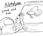  alphys bubble cute eyewear fish fish_bowl glasses humor lab_coat licking lizard marine reptile scales scalie ship simple_background tongue tongue_out undertale undyne unknown_artist vehicle video_games water 