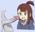  2girls erection fellatio futanari kagari_atsuko large_penis little_witch_academia multiple_girls oral penis penis_on_face sex sucy_manbavaran 