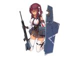  belt_buckle boots breasts buckle dark_skin fangdan_runiu full_body girls_frontline gloves gun hand_on_own_chest holding impossible_clothes kneeling large_breasts long_hair looking_at_viewer no_hat no_headwear official_art purple_hair rifle saiga-12 saiga-12_(girls_frontline) skirt solo thighhighs torn_clothes torn_legwear transparent_background twintails weapon white_legwear yellow_eyes 