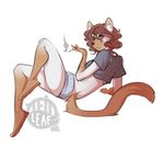  anthro cigarette clothed clothing feline female fur hair looking_at_viewer mammal solo teil watermark 