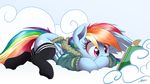  blue_feathers blue_fur book clothed clothing cutie_mark equine eyelashes feathered_wings feathers female feral friendship_is_magic fur hair lying mammal multicolored_hair my_little_pony ncmares pegasus purple_eyes rainbow_dash_(mlp) rainbow_hair reading wings 
