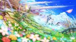  cloud day fairy_fencer_f flower formal game_cg highres magic petals sherman_(fairy_fencer_f) sky suit tsunako white_suit 