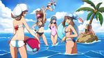  :d :o adapted_costume antenna_hair armpits ass back ball bandana bangs bare_arms bare_legs bare_shoulders baseball_cap beach beachball bel_(pokemon) bikini black_bikini blonde_hair blue_(pokemon) blue_bandana blue_bikini blue_eyes blue_hair blue_sky bow bracelet bracer breasts brown_eyes brown_hair butt_crack cabbie_hat cleavage closed_eyes closed_mouth cloud cloudy_sky coconut coconut_tree commentary contrapposto crystal_(pokemon) day english_commentary eyebrows_visible_through_hair eyes_visible_through_hair flat_ass from_behind gen_1_pokemon green_hat green_swimsuit hair_flaps hair_ornament hand_behind_head hand_on_hip hands_on_feet hands_on_own_knees haruka_(pokemon) hat high_ponytail highres hikari_(pokemon) holding holding_ball holding_innertube indian_style innertube island jacket jewelry jumping knees_together_feet_apart kotone_(pokemon) leg_up long_hair long_sleeves looking_at_viewer looking_away looking_back looking_to_the_side medium_breasts motion_lines multiple_girls navel o_o ocean one-piece_swimsuit open_clothes open_jacket open_mouth outdoors palm_tree pink_bow pink_hat pink_swimsuit poke_ball poke_ball_(generic) poke_ball_theme pokemon pokemon_(creature) pokemon_(game) pokemon_bw pokemon_dppt pokemon_frlg pokemon_gsc pokemon_hgss pokemon_rse ponytail red_bow rock scott_bennett see-through shade short_hair side-tie_bikini sideboob sidelocks sitting sky smile splashing standing standing_on_one_leg swimsuit tareme tears throwing tongue touko_(pokemon) tree twintails v-shaped_eyebrows voltorb wading water white_bikini white_hat white_jacket wristband yellow_hat 