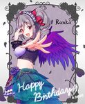  character_name dress drill_hair gothic_lolita happy_birthday idolmaster idolmaster_cinderella_girls idolmaster_cinderella_girls_starlight_stage kanzaki_ranko lolita_fashion long_hair outstretched_arms petals qixi_cui_xing red_eyes silver_hair solo twin_drills twintails wings 