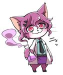  artist_request cat cat_busters furry purple_hair red_eyes short_hair 