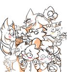  2016 alphys amycticus anthro anzu0 armor blush catsinthegarden chopsticks eyewear female frittercrittern glasses group lizard matalogthemeatball mystic_pyro_freak noodle_number rachel_(undynetrash) reptile ruby-orca-616 scalie seirasenchii svetlana undertale video_games 