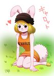  1girl blonde_hair blush breasts bunny bunny_ears bunny_girl bunny_tail carrot_(one_piece) hat one_piece 