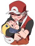  after_kiss badge baseball_cap black_hair blush brown_hair comic eye_contact from_above gold_(pokemon) hand_on_another's_cheek hand_on_another's_face hat hood hoodie looking_at_another male_focus multiple_boys pokemon pokemon_(game) pokemon_frlg pumpkinpan red_(pokemon) red_(pokemon_frlg) saliva saliva_trail tongue tongue_out yaoi 