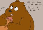  cartoon_network duo english_text fellatio grizzly_(character) handjob human interspecies mammal oral penis sex simple_background slightly_chubby text thevillager we_bare_bears 