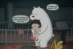  bear cartoon_network chloe_park clothing dr_porn english_text human ice_bear imminent_sex inside mammal museum polar_bear size_difference text we_bare_bears young 