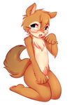  2017 anthro big_butt blue_eyes brown_fur butt chest_tuft chipmunk crunchobar cute_fangs embarrassed eyewear fur girly glasses mammal open_mouth penis rodent small_penis tapering_penis tuft white_fir 