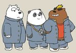  bear buchi cartoon_network cross-over fukami_youhei grizzly_(character) grizzly_bear group ice_bear mammal mekko_rarekko panda panda_(character) polar_bear simple_background slightly_chubby unknown_artist we_bare_bears yamano_taishou 