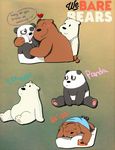  bear beverage blush cartoon_network english_text grizzly_(character) grizzly_bear hug ice_bear lakari_smith mammal panda panda_(character) polar_bear sitting sleeping text we_bare_bears 