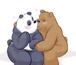  2015 bear blush duo glitter_trap_boy grizzly_(character) grizzly_bear hug kissing male male/male mammal panda panda_(character) simple_background white_background 