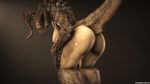  2017 3d_(artwork) anthro breasts butt claws deathclaw digital_media_(artwork) fallout female femclaw hi_res horn nipples nude planetmojo reptile scalie solo source_filmmaker video_games 