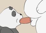  2016 animated bear cartoon_network fellatio ice_bear mammal oral panda panda_(character) penis polar_bear sex simple_background slightly_chubby thevillager we_bare_bears 