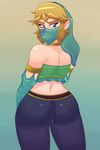  acstlu blonde_hair breath_of_the_wild butt clothed clothing crossdressing hair humanoid hylian link male nintendo solo the_legend_of_zelda video_games 