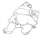  2017 blush cartoon_network cowgirl_position grizzly_(character) hot_dogging male male/male megawaffle_(artist) on_top overweight panda_(character) sex simple_background sketch we_bare_bears white_background 