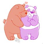  2016 bear blush cartoon_network duo grizzly_(character) grizzly_bear hug mammal megawaffle_(artist) panda panda_(character) simple_background slightly_chubby washed_out we_bare_bears white_background 