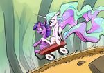  cutie_mark duo equine female feral friendship_is_magic fur hair hooves horn mammal my_little_pony nadnerbd princess_celestia_(mlp) purple_eyes purple_fur purple_hair red_wagon smile twilight_sparkle_(mlp) unicorn winged_unicorn wings 