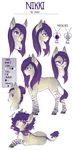  2017 collar donket equine evehly fan_character female hair hybrid jewelry mammal model_sheet my_little_pony necklace nikki_(oc) piercing purple_eyes purple_hair stripes zebra zonkey 