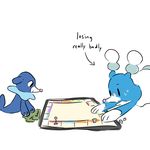  beady_eyes better_version_at_source blue_body brionne cute dailybrionne dialogue duo feral mammal marine nintendo pinniped pok&eacute;mon popplio simple_background sweat text video_games white_background 