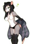  &lt;3 anthro breasts clothed clothing featureless_breasts female looking_at_viewer mammal marsupial nanokyuu one_eye_closed opossum panties smile solo standing tongue tongue_out topless underwear wink 