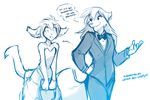  angry anthro basitin blush bow_tie canine clothed clothing crossgender dialogue dress duo ears_back english_text evening_dress female flat_chested jewelry keidran keith_keiser looking_back male mammal monochrome natani necklace open_mouth purse simple_background sketch smile text tom_fischbach tuxedo twokinds white_background wolf 