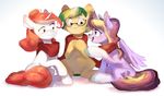  cutie_mark equine eyewear fan_character feathered_wings feathers glasses green_hair hair horn locksto mammal my_little_pony open_mouth pegasus red_hair simple_background smile unicorn white_background wings 