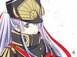  altair_(re:creators) hat military military_uniform re:creators red_eyes shako_cap uniform wagamama_0715 white_hair 