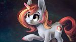  blonde_hair cutie_mark equine fan_character feral fur hair hooves horn locksto mammal multicolored_hair my_little_pony pink_hair red_hair smile solo standing unicorn white_fur 