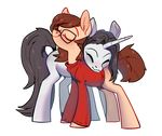  alpha_channel brown_hair duo equine eyewear fan_character feral glasses hair hooves horn locksto mammal my_little_pony simple_background smile transparent_background unicorn 