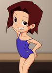  1girl amazake_arika brown_hair medarot swimsuit 