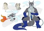  anthro clothing dragon erection hookah human loincloth male mammal muscular see-saw sitting smile solo transformation 
