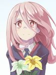  1girl flower lavender_hair little_witch_academia long_hair pink_hair red_eyes solo sucy_manbabalan sucy_manbavaran witch 