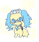  :3 blue_eyes blue_fur blush canine cavalier_king_charles_spaniel dog eyewear female feral fur glasses jewelpet jewelry looking_at_viewer mammal musical_note necklace sanrio sapphie simple_background solo sparkle tan_fur white_background ことりこ 