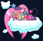  1girl cloud hairclip kebako pink_hair scouter sleeping twintails wayforward 