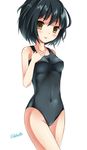  amagami bad_id bad_pixiv_id black_hair brown_eyes competition_swimsuit highres nanasaki_ai one-piece_swimsuit retorillo short_hair solo swimsuit 