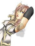  armpit_hair armpits bad_id bad_pixiv_id belt blue_eyes final_fantasy final_fantasy_xiii gloves lightning_farron long_hair pink_hair sleeveless sleeveless_turtleneck smell solo sweat turtleneck 