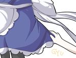  apron bad_id bad_pixiv_id chibi comic izayoi_sakuya kuzugitsune_(inarikami) pantyhose silent_comic skirt skirt_grab skirt_tug touhou 