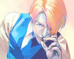  bad_id bad_pixiv_id blonde_hair cigarette face hands jd male_focus one_piece realistic sanji smoking solo 