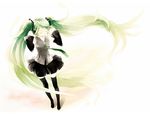  bad_id bad_pixiv_id closed_eyes detached_sleeves green_hair hatsune_miku long_hair necktie skirt solo suimennnotuki thighhighs twintails very_long_hair vocaloid 