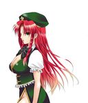  braid china_dress chinese_clothes dress green_eyes hat highres hong_meiling long_hair meteolance red_hair solo touhou twin_braids 