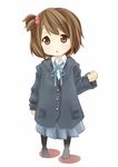  bad_id bad_pixiv_id brown_eyes brown_hair child fujiwara_gacho highres hirasawa_yui k-on! oversized_clothes pantyhose school_uniform short_hair side_ponytail solo younger 