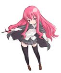  :&lt; bad_id bad_pixiv_id cape long_hair louise_francoise_le_blanc_de_la_valliere mofu pink_hair simple_background solo thighhighs zero_no_tsukaima zettai_ryouiki 